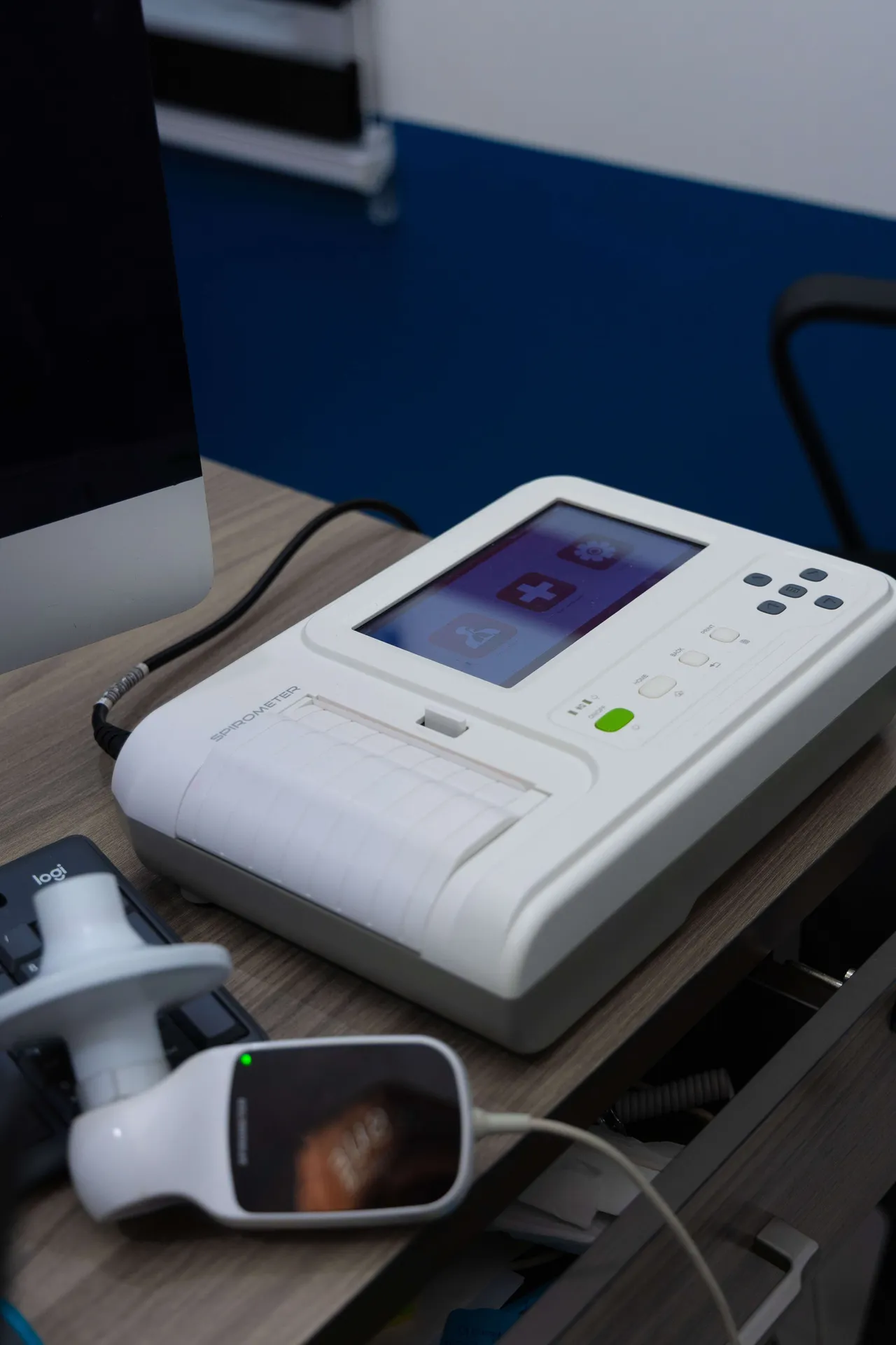 Spirometer used for lung function assessment at the clinic