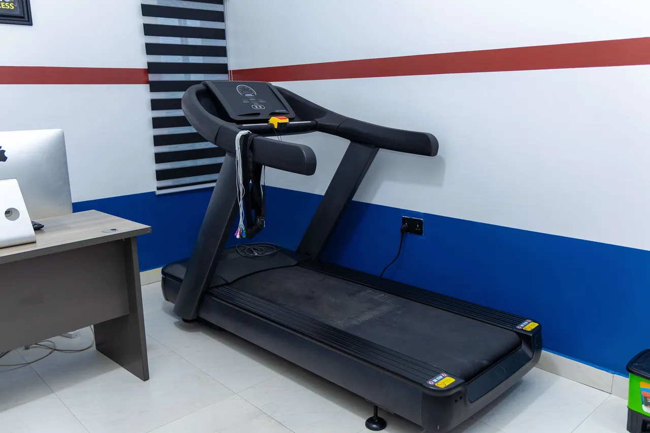 Treadmill and stress ECG equipment at the clinic